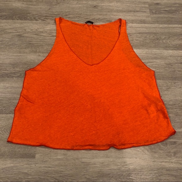 Zara Tops - Zara Linen Cropped Tank Size L